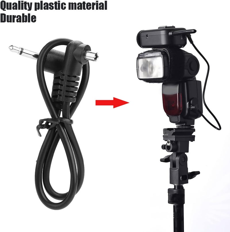 EIMSOAH 3.5mm Jack Plug, Flash Sync Cable Cord with Screw Lock, Stable Connection, Lightweight Portable Flash Sync Cord with Screw Lock, for Outdoor Use - Image 3
